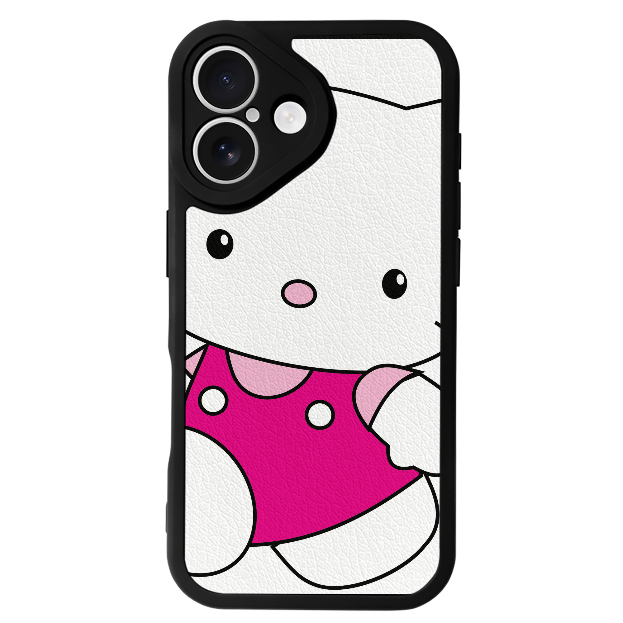 （画像用） Hello Kitty ハローキティ 【iPhone 16シリーズ対応】シリコンスマホケース（レザー調） 材質：シリコン